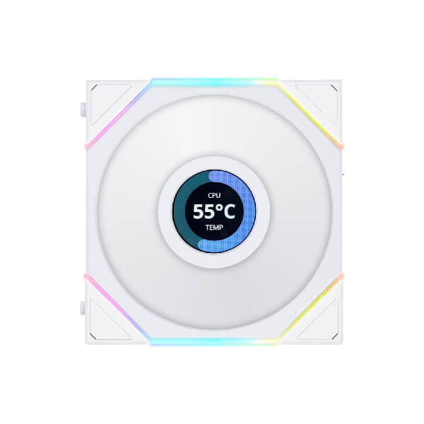 Lian Li UNI Fan TL LCD RGB 120mm White Cabinet Fan, Triple Pack